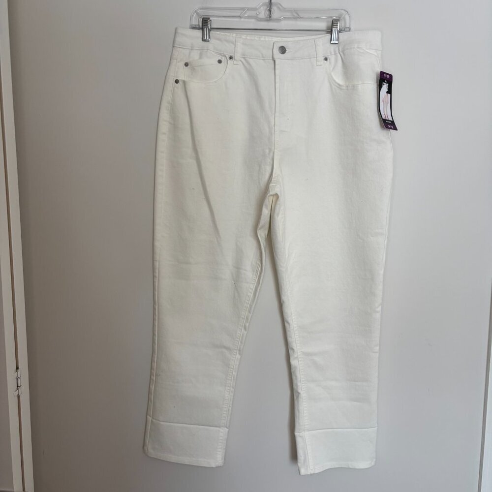 FRYE Company NEW HighRise Jeans Women 14/32 Ivory 5Pocket Stretch Cott/Poly/Span